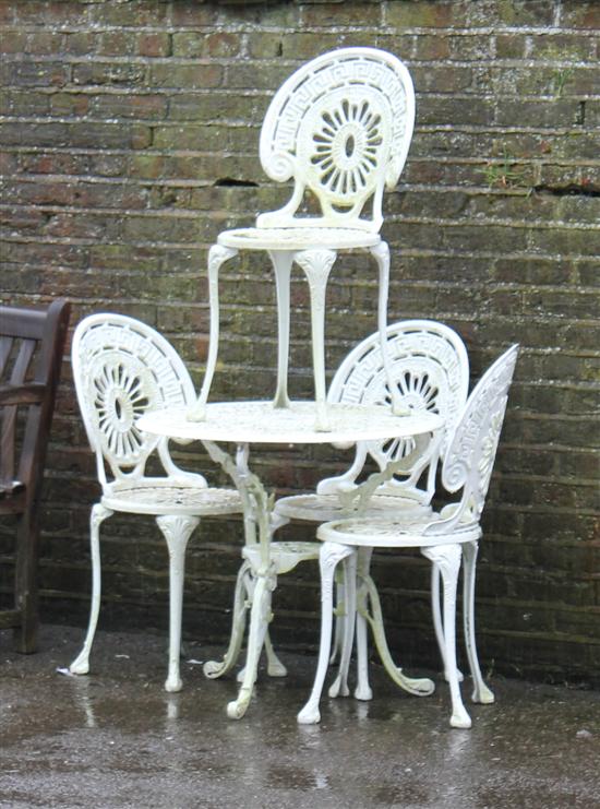 Metal garden table and chairs